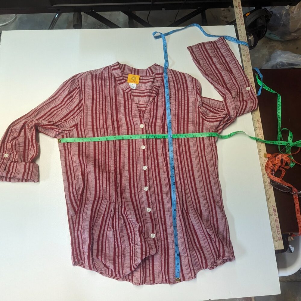 Ruby Rd. Size Small Red Striped Button Down - Picture 8 of 11